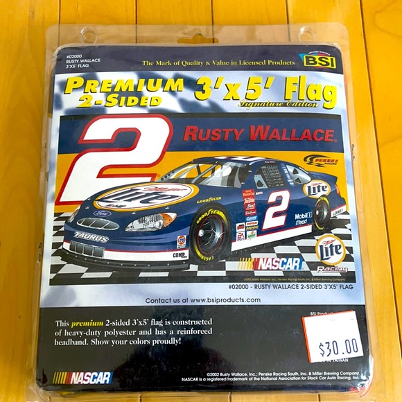 NASCAR Rusty Wallace #2 Premium 3’x5’ Racing Flag